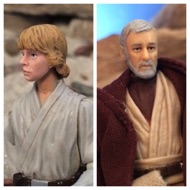 LUKE: "He claims to be the property of an Obi-Wan Kenobi. Is he a relative of yours? Do you know who he's talking about?" Shocked to hear the name, Ben sits back on a boulder. BEN: "Obi-Wan Kenobi. Obi-Wan? Now thats a name I haven't heard in a long time... a long time." LUKE: "I think my uncle knew him. He said he was dead." BEN: "Oh, he's not dead... not yet." LUKE: "You know him!" BEN: "Well of course I know him. He's me!" Artoo lets out a surprised beep. #starwars #anhwt #starwarstoycrew #jbscrew #blackdeathcrew #starwarstoypix #starwarstoyfigs #toyshelf 
